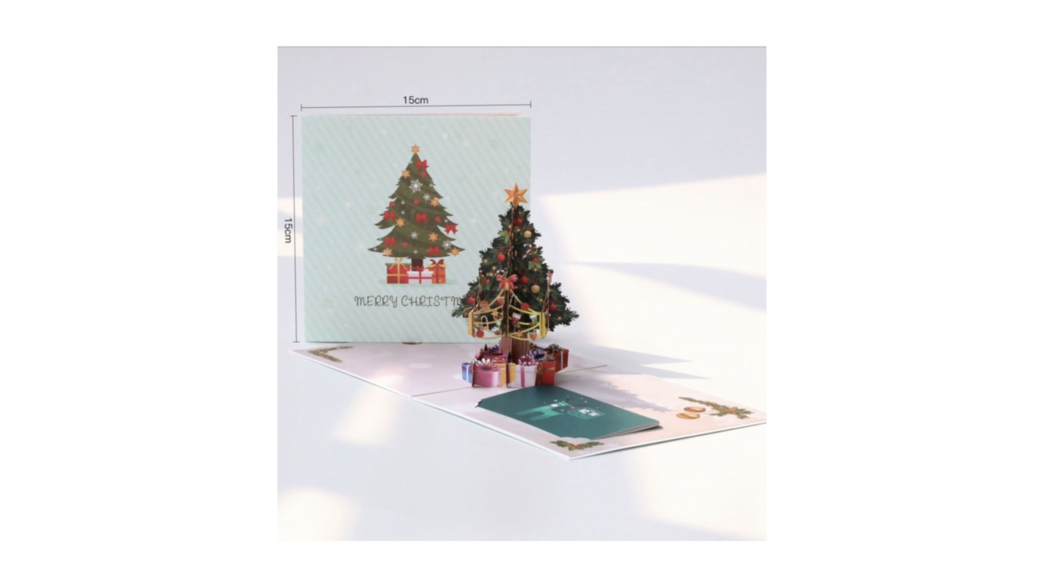 3D Pop-up Christmas Card Christmas Tree and Gifts with Message Panel
