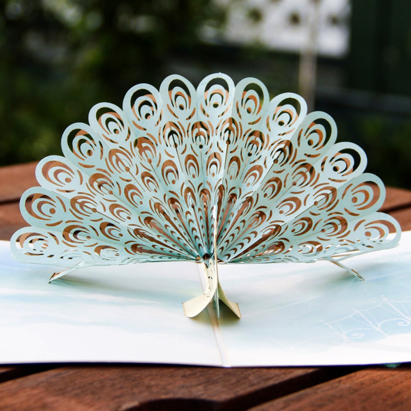 3D Pop up greeting card As proud as a peacock