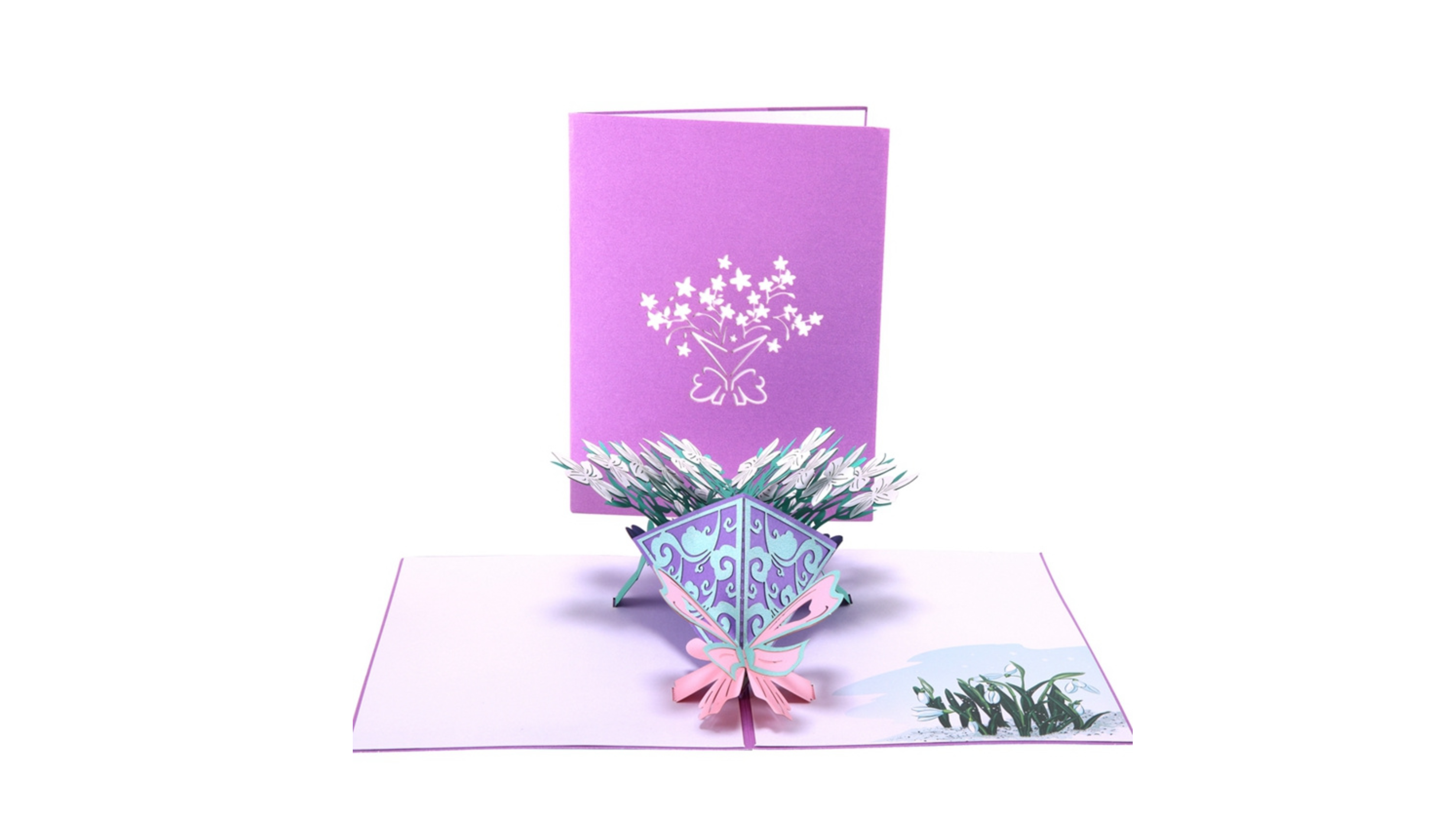 3D Pop-up Bloemenkaart Boeket Gardenia Geheime liefde