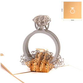 3D Pop-up Wenskaart: Verlovingsring