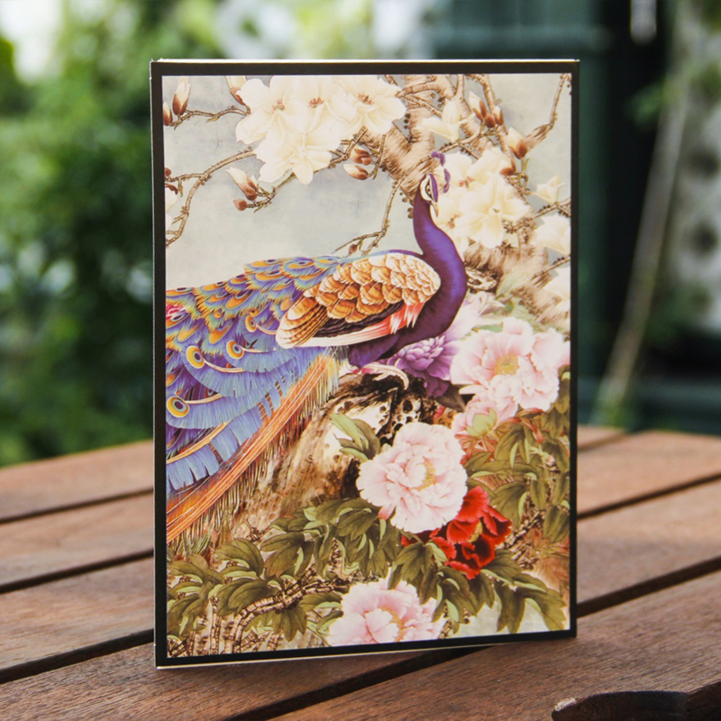 3D Pop up greeting card As proud as a peacock