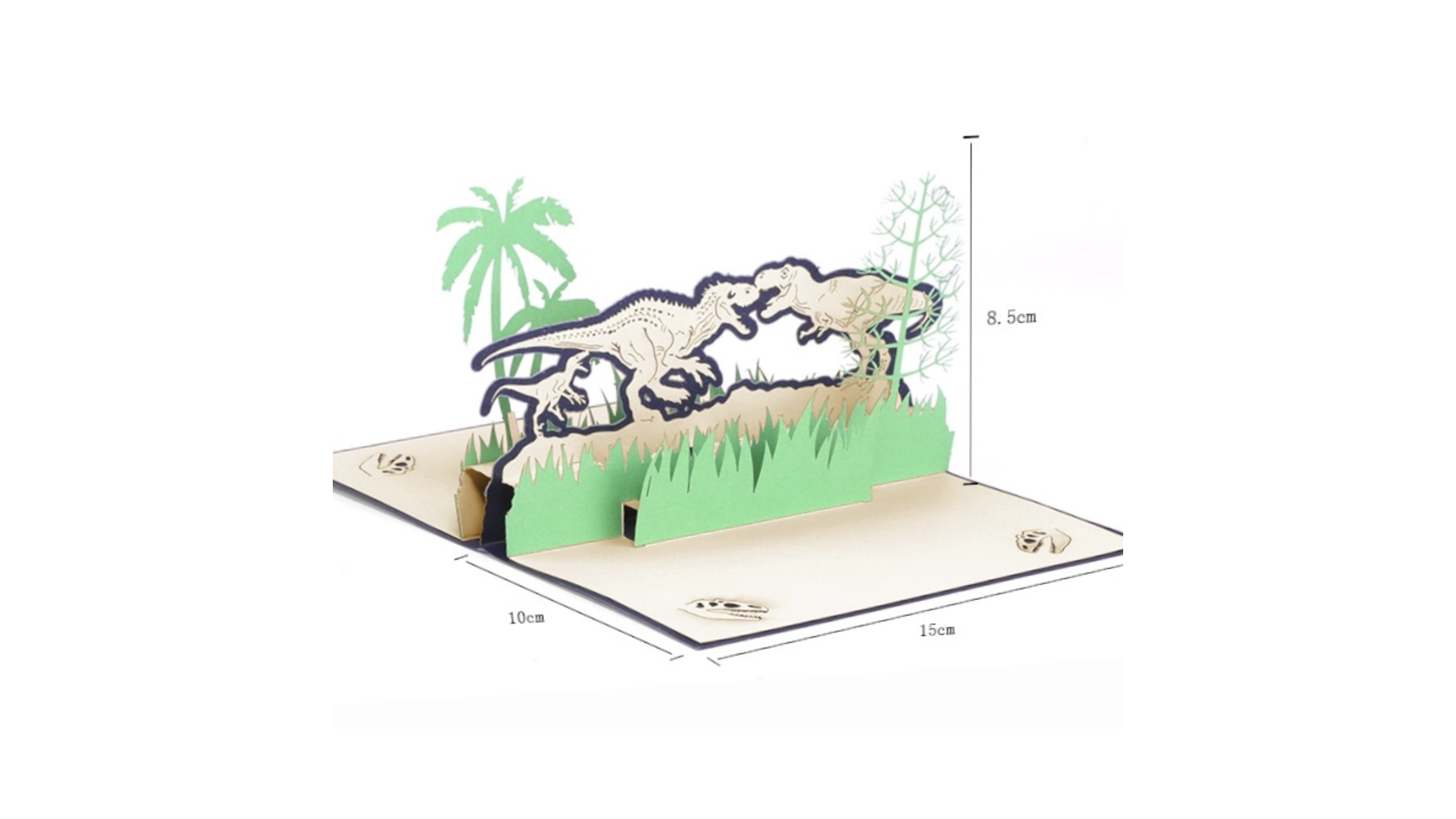 3D Pop-up wenskaart Dinosaurus Jurassic park