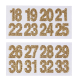 Sluitsticker cijfers voor cadeau en traktatie - 24 stuks