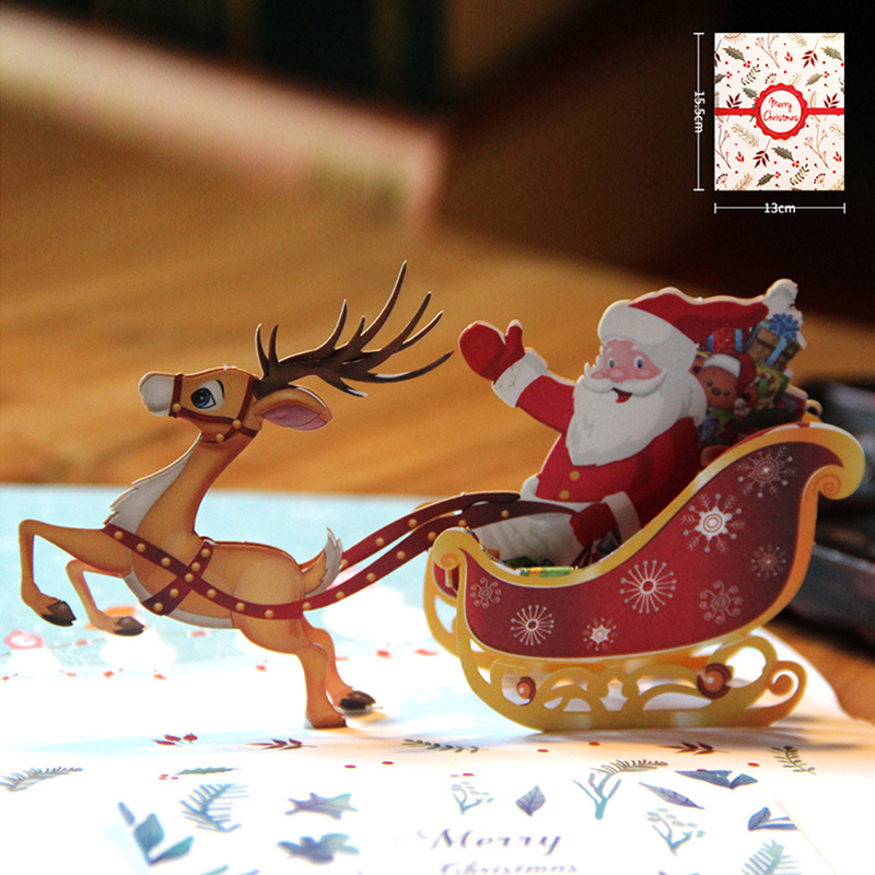3D Pop-up Christmas card Cheerful Santa Claus