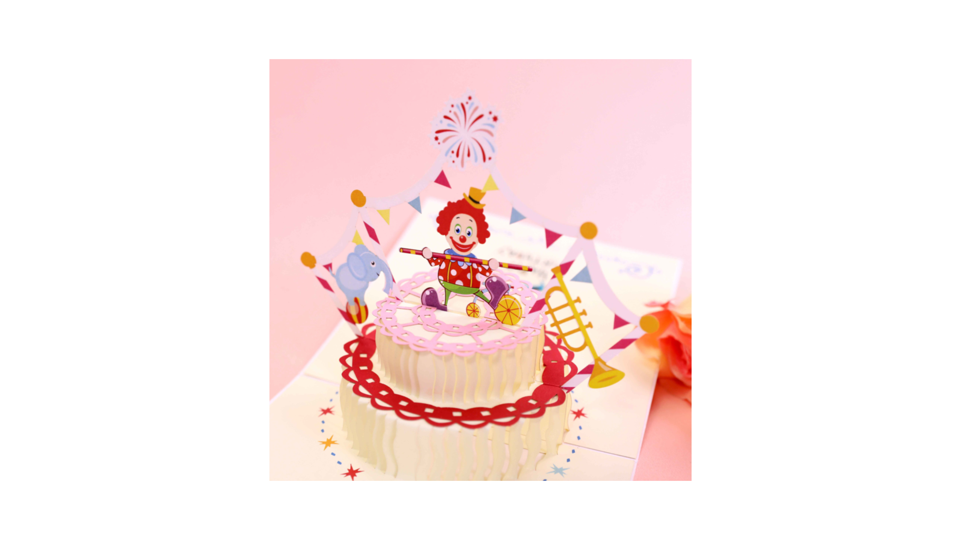 3D Pop up wenskaart Clown Happy Birthday