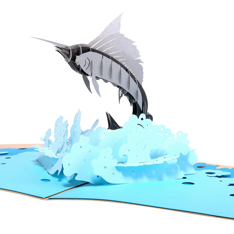3D Pop-up XL wenskaart Zwaardvis