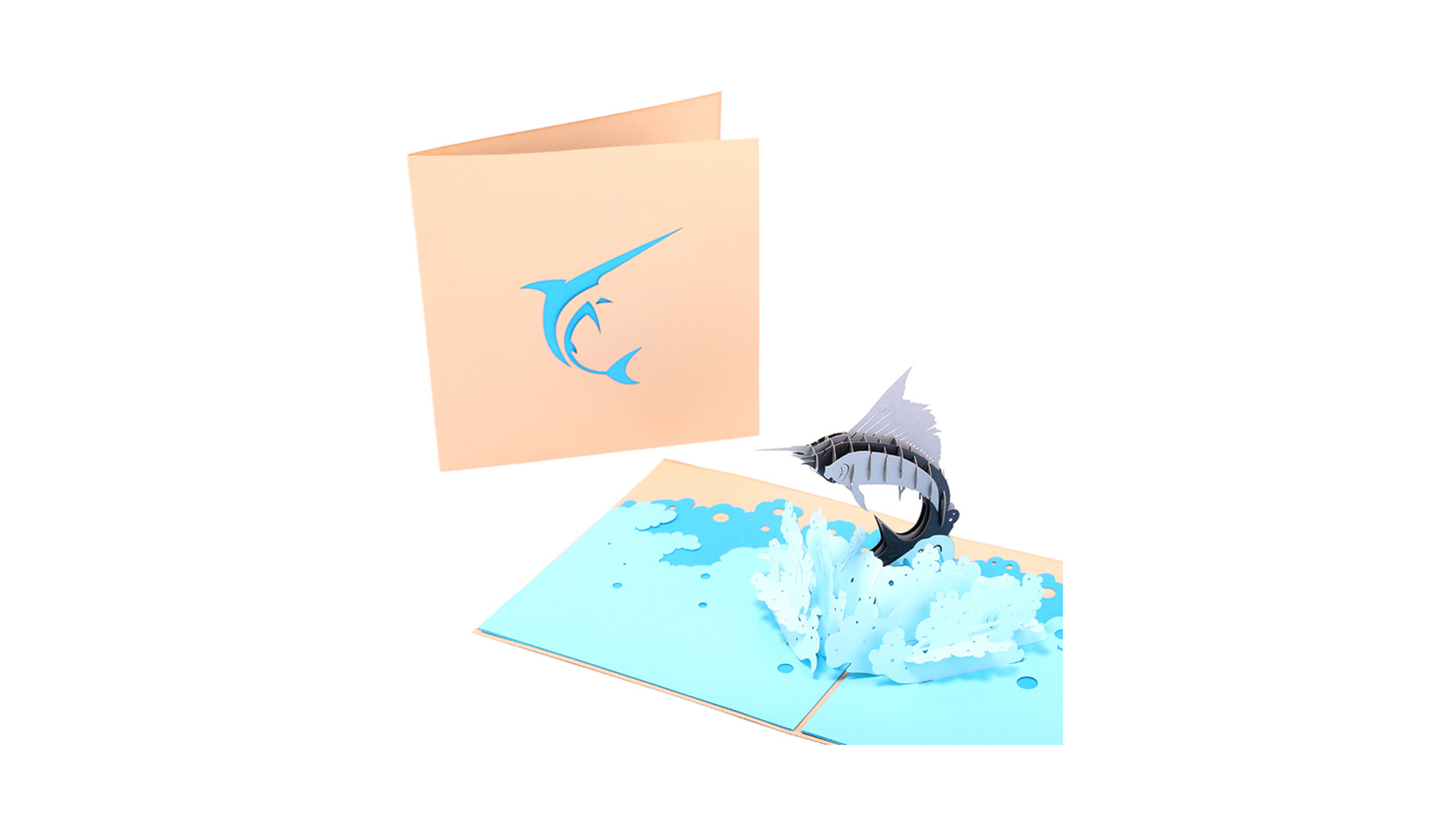 3D Pop-up XL wenskaart Zwaardvis
