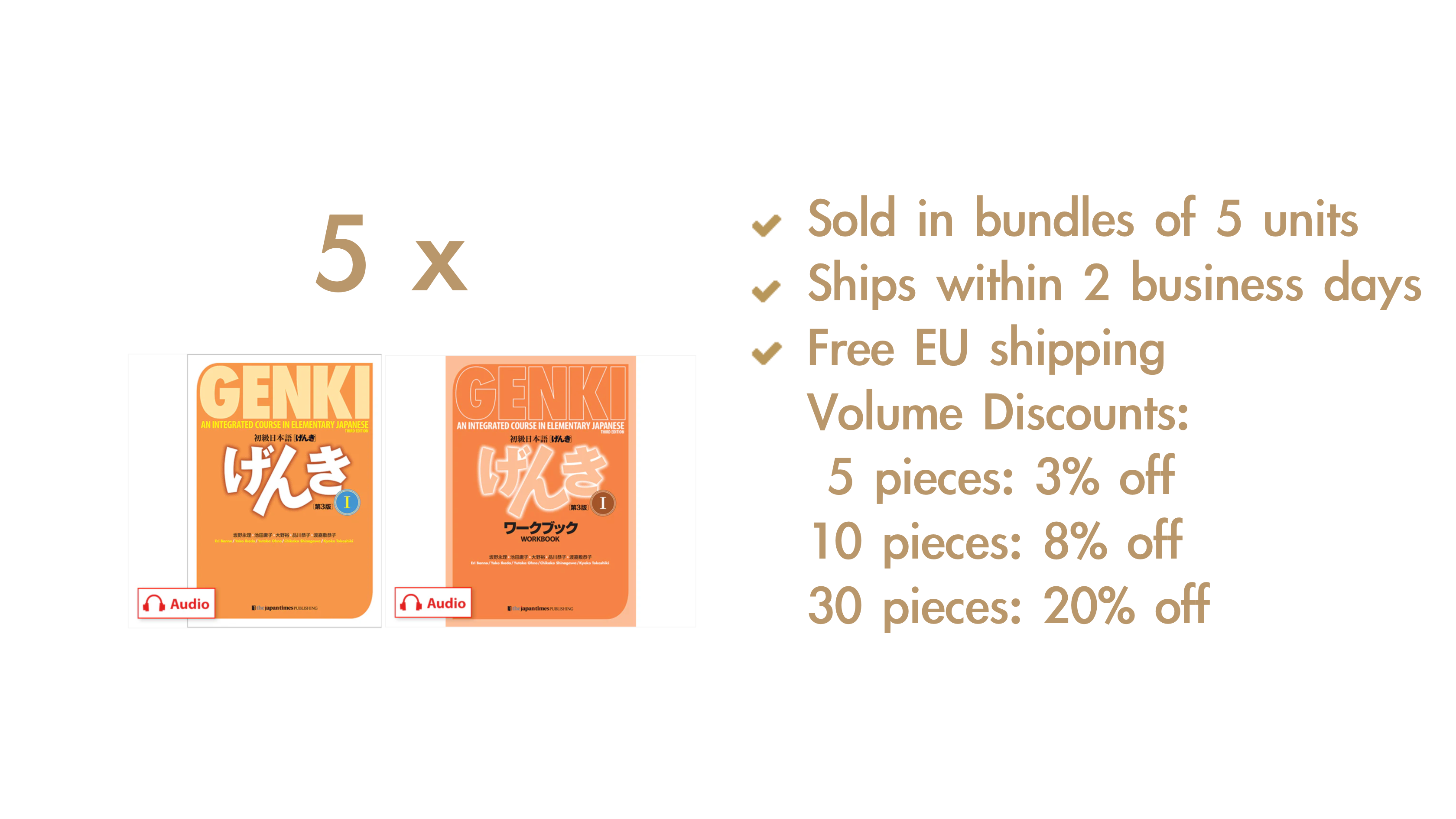Bundle Deal: GENKI 1 SET - An Integrated Course in Elementary Japanese (3rd Edition) - Textbook + Workbook