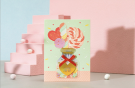 Voordeelset Mini kaarten- cadeaukaartjes 5 stuks met enveloppen