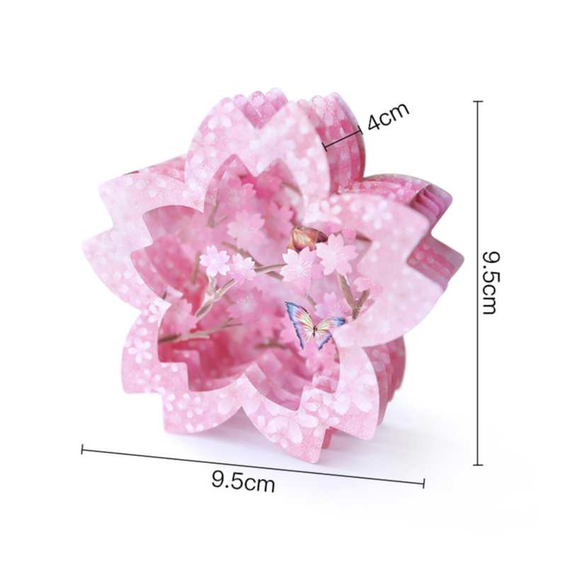 3D Sakura kersenbloesem met Vlinders en Bloemen