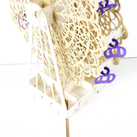 3D Pop up Wenskaart reuzenrad Felicitatie Uitnodiging Goud