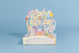 3D Pop-up Verjaardagskaart: Happy Birthday met Dieren