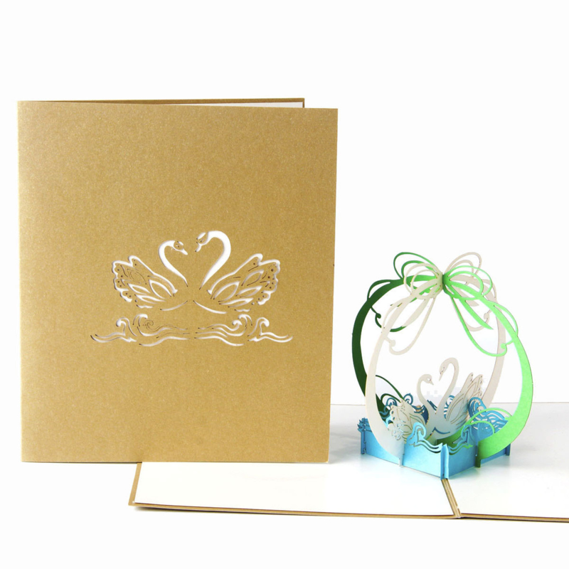 3D pop-up Love card Swan