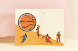 3D Felicitatie kaart basketbal For you