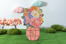 3D Pop-up Wenskaart: Bloemboeket in Vaas