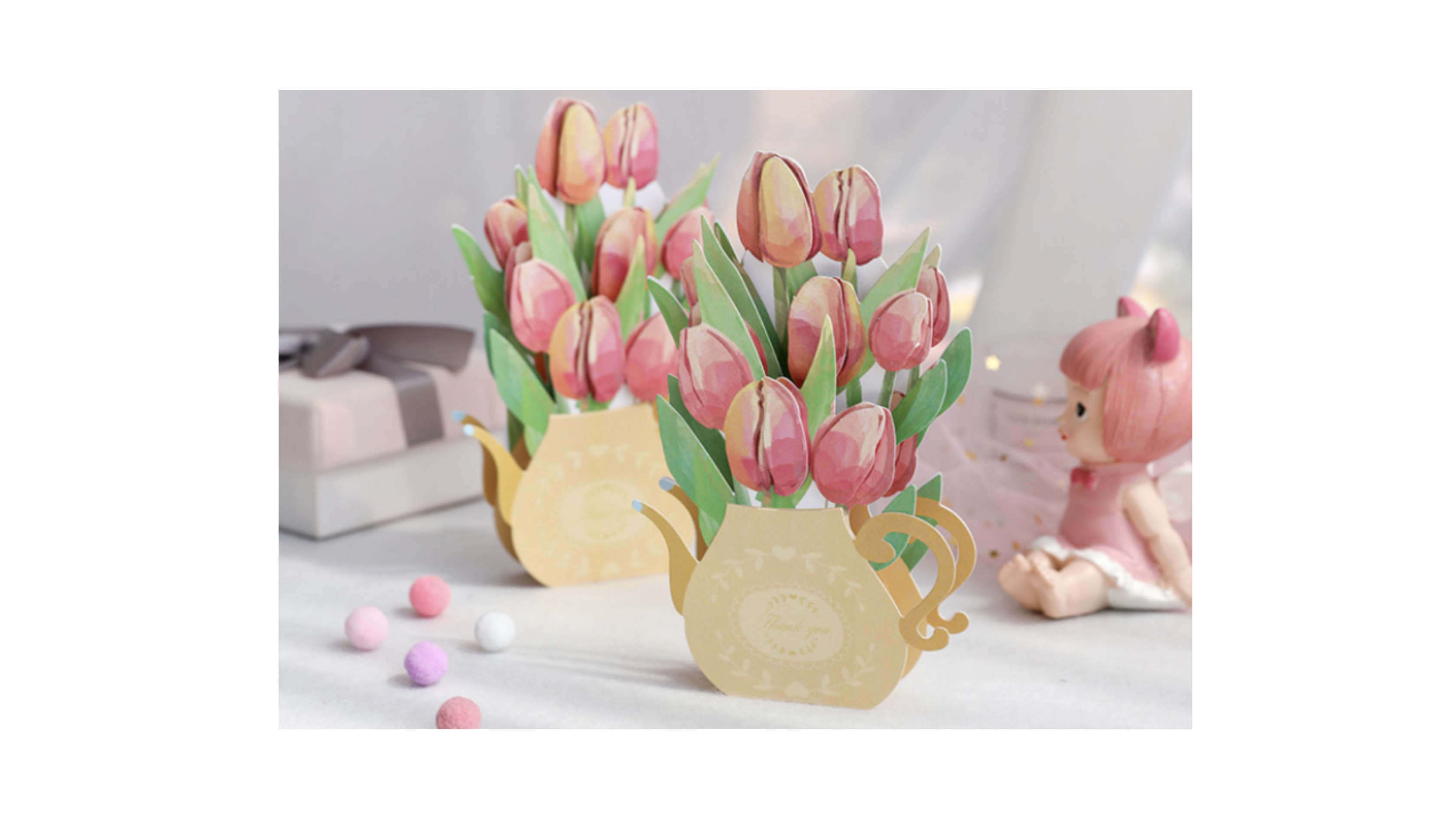 3D bloemenkaart oranje Tulp voor jou