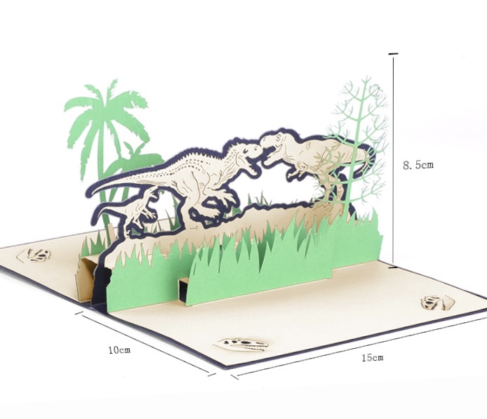 3D Pop-up wenskaart Dinosaurus Jurassic park