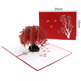 3D Pop-up Wenskaart: Rode Esdoornboom