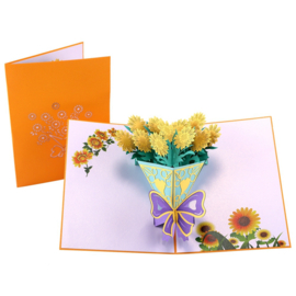 Pop up bloemenkaart Boeket Zonnebloemen