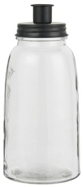 IB Laursen - Kandelaar glas voor dinerkaars zwart extra hoog