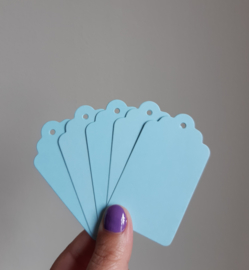 Cadeaulabels blauw - 5 stuks