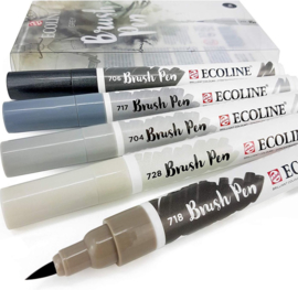 Talens Ecoline brushpennenset Grey