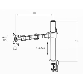 E1 Monitor support enkel -  in 2 kleuren