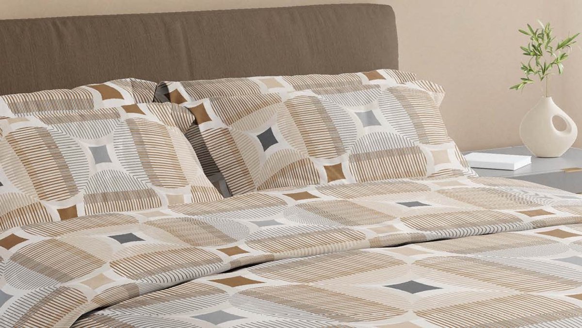 Dekbedovertrek Romanette Kwadro beige