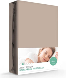 Hoeslaken Iseng Jersey Lycra 40 cm. hoek taupe