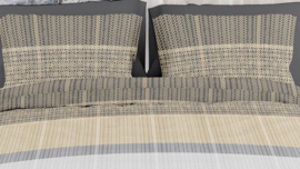 Dekbedovertrek flanel Romanette Cortina beige/grijs