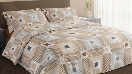 Dekbedovertrek Romanette Kwadro beige