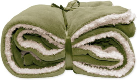 Unique Living Lars - Fleece - Plaid - 150x200 cm - Tee green
