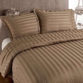 Dekbedovertrek Primaviera Satijnstreep taupe