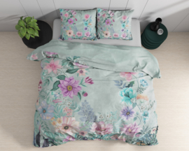 Dekbedovertrek dreamhouse Flore blauw/groen