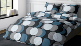 Dekbedovertrek Satin D'or Artballs blauw/grijs
