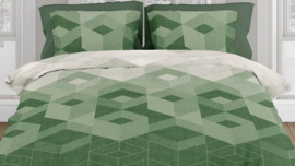 Dekbedovertrek flanel Romanette Wallis groen