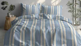 Dekbedovertrek Flanel Romanette Nendaz beige blauw