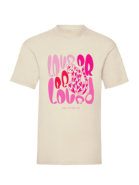 T-shirt Be Loved Pink - Offwhite