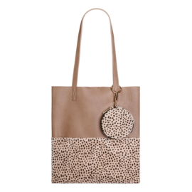 PU shopper in half dierenprint - Bruin