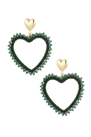 Oorbellen hart groen
