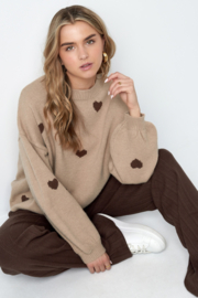 Trui hartjes beige