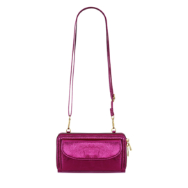 PU Leren Clutch Metallic Fuschia