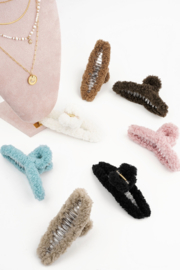 Teddy haarclip donkerbruin