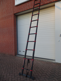 AL Telescopische Ladder Breed step Aluminium Breed step 4,7 meter Red Black