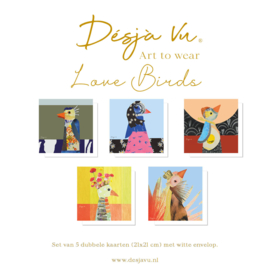 Love Birds - XL Cards,  (set of 5 pieces)
