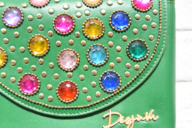 The Bling Bag - Green with small Stones Art: 0181