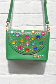 The Bling Bag - Green with small Stones Art: 0181