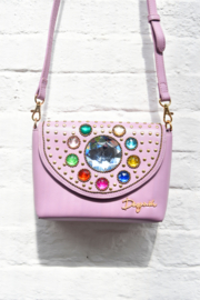 The Bling Bag - Pink with Small & Big Blue Stone Art: 0186