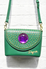 The Bling Bag - Green with big Purple Stone Art: 0179