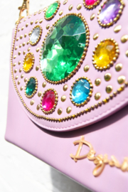 The Bling Bag - Pink with Small & Big Green Stone Art: 0186